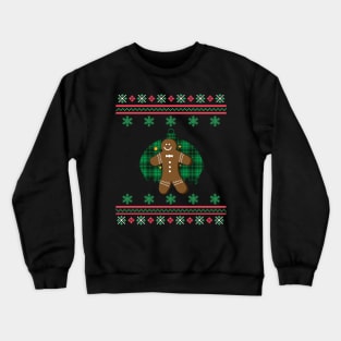 Gingerbread Man Faux Ugly Christmas Sweater Funny Holiday Design Crewneck Sweatshirt